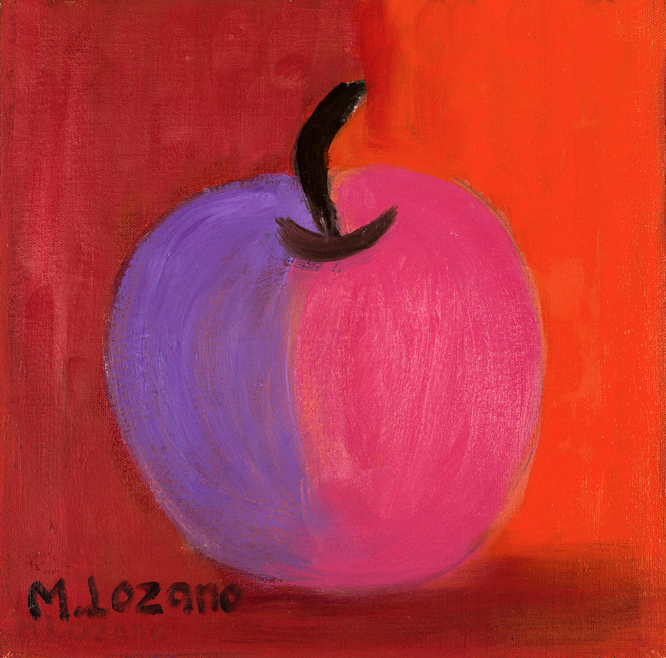 Manzana fondo rojo